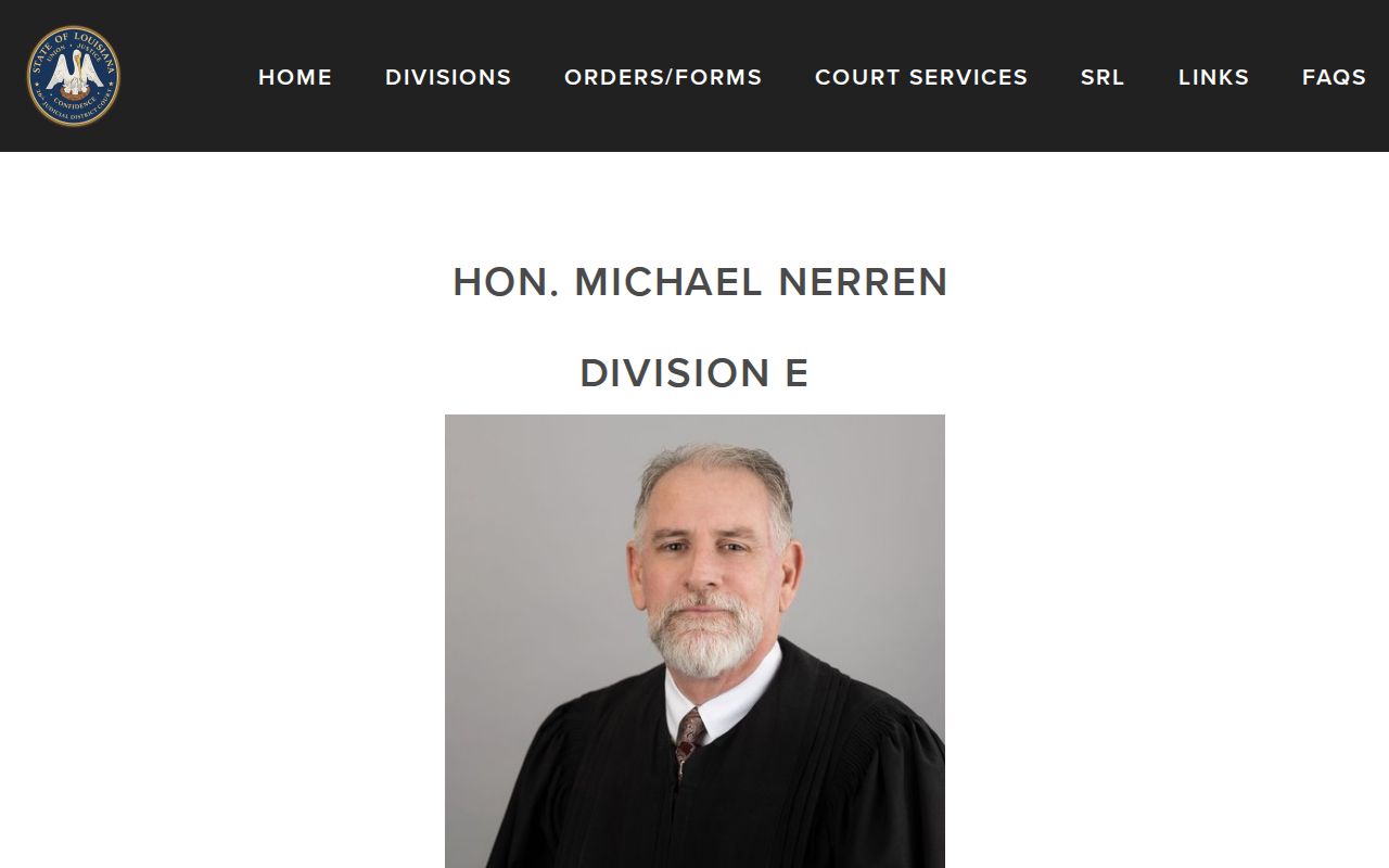 Webster Parish court calendar Division E judge assignment information