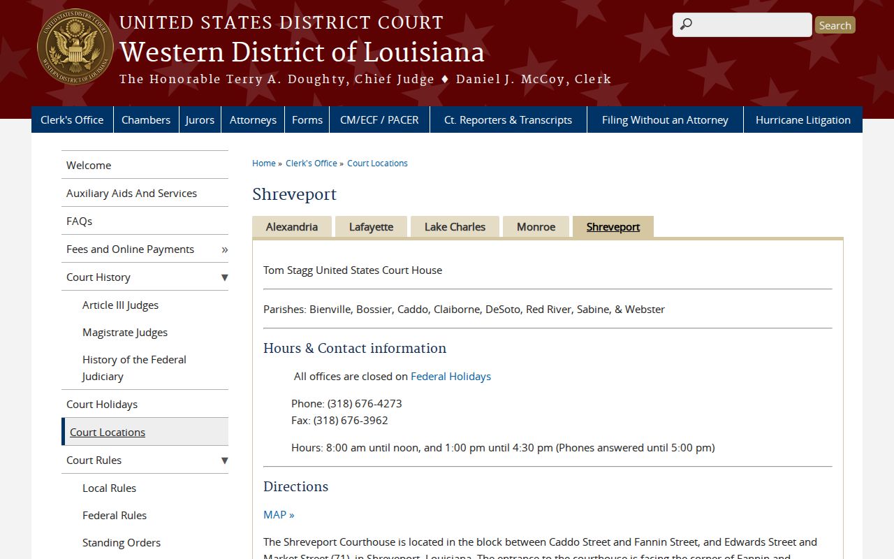 Webster Parish court records Western District Shreveport Division