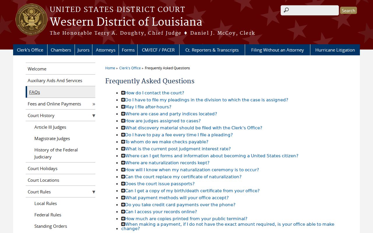 Webster Parish court records Western District court information source