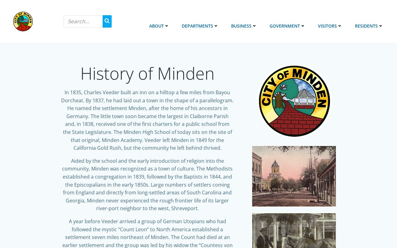 Minden court docket city history context
