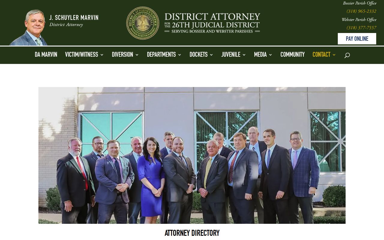 Webster Parish traffic court records district attorney directory source