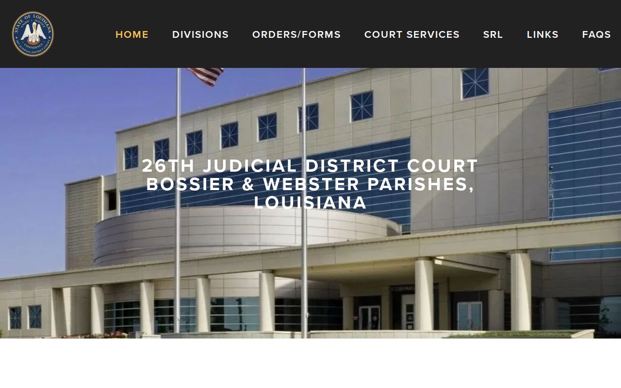 Webster Parish court docket at the 26th Judicial District Court