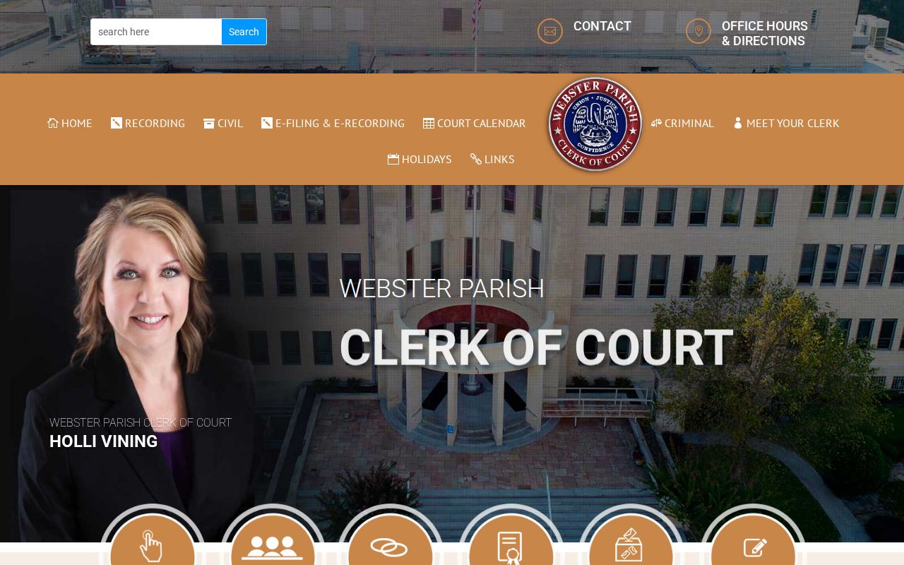 Webster Parish court docket records at the Clerk of Court